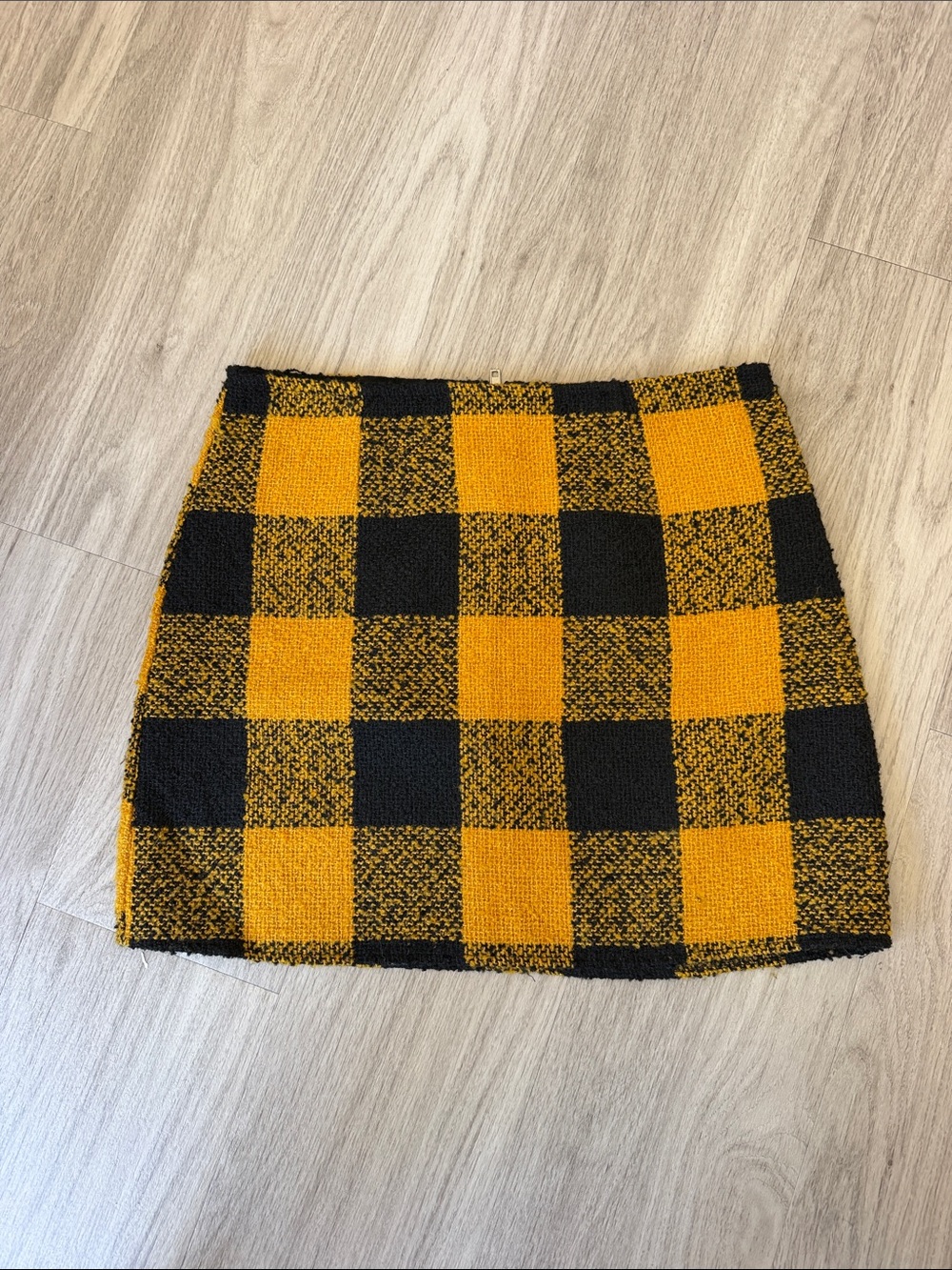 Forever 21 Black and Yellow Buffalo Check Mini Skirt